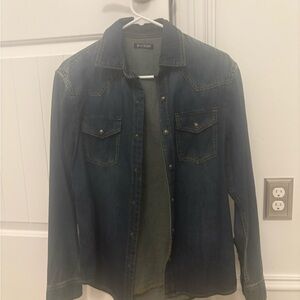 Balmain Dark Blue Denim Button-Down Shirt